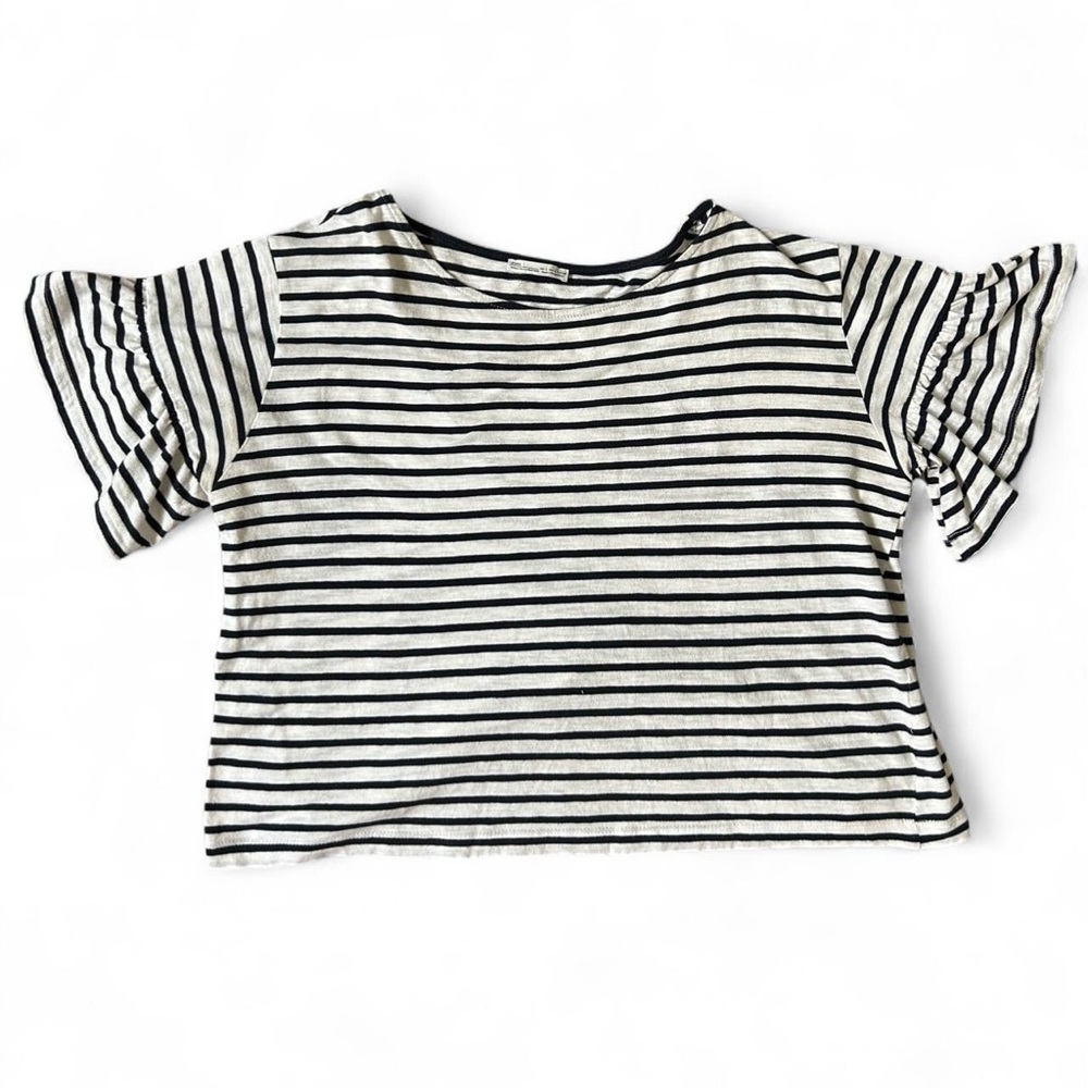Zara Navy and White Striped Tee
